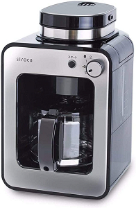 シロカ コーヒーメーカー 全自動 アイスコーヒー対応 静音 コンパクト ミル2段階 豆/粉両対応 蒸らし ガラスサーバー SC-A211 ステンレスシルバー